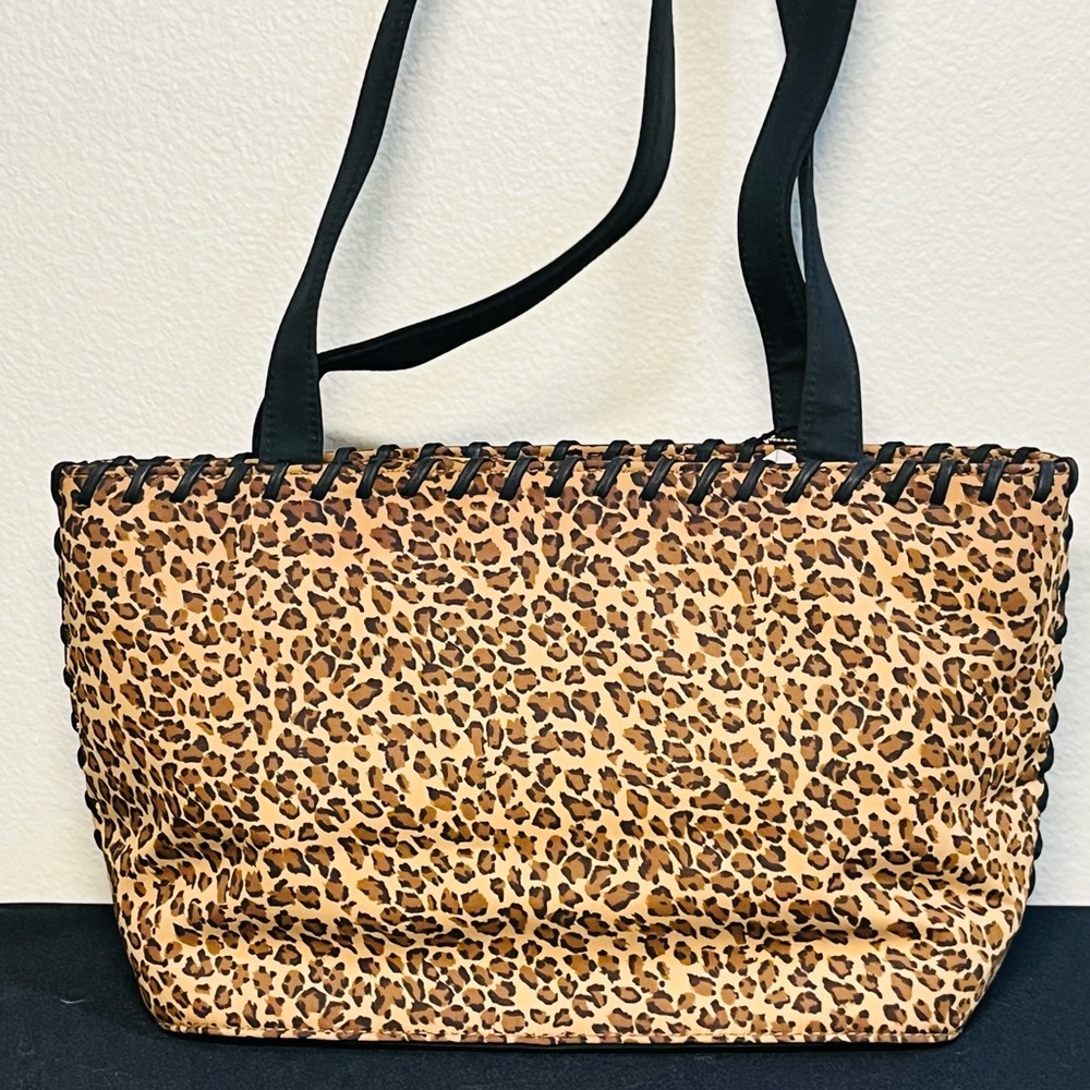 Vintage Liz Claiborne Leopard Animal Print Shoulder Bag Purse Whipstitch NWT - Picture 6 of 12